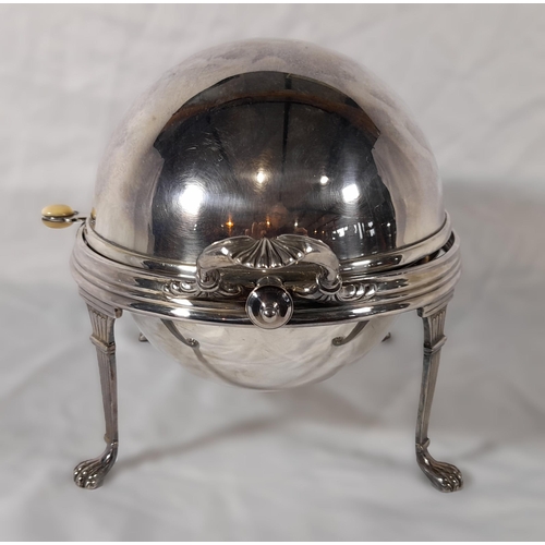 33 - A Victorian Silver Plated English Breakfast Domed Buffet Server on Clawed Feet. In Immaculate Condit... 