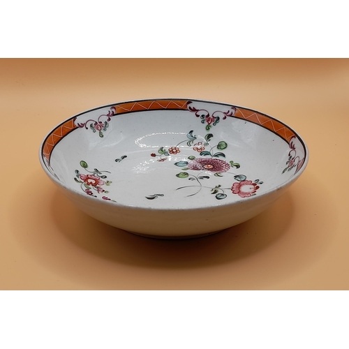 34 - An Antique 18th Century Saucer Decorated with Flowers. No Chips or Cracks.