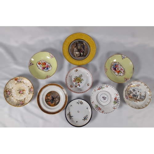 38 - A mixed selection of small antique China plates, 9 in total.