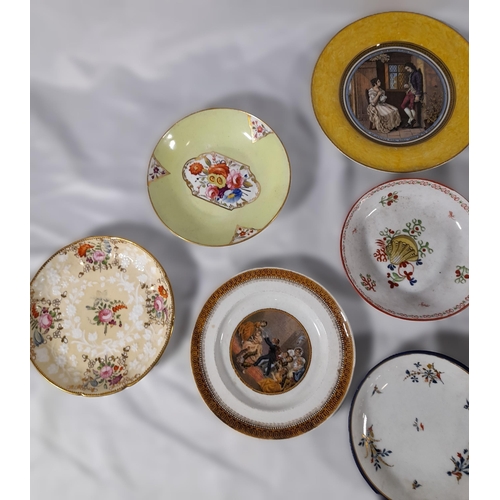 38 - A mixed selection of small antique China plates, 9 in total.