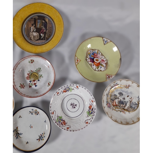 38 - A mixed selection of small antique China plates, 9 in total.