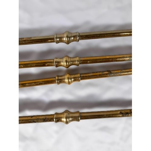 335 - A Set of Three Brass Victorian Fire Irons comprising of a Brass Shovel with decoration, Tongs and a ... 