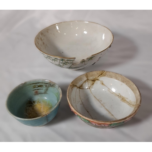 352 - A Selection of Oriental China and Stoneware, including Bowls, Tea Bowls, Jugs and More. Some Breakag... 