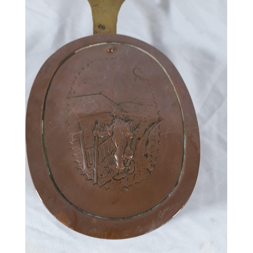 362 - A Pair of Small Antique Bed Warming Pans, one with a Copper Pan, both with Brass Handles. Approx 55c... 