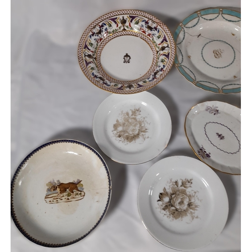 376 - A Mixed Lot of Plates in Various Styles. Some with Damage as Pictured. 12 in Total.