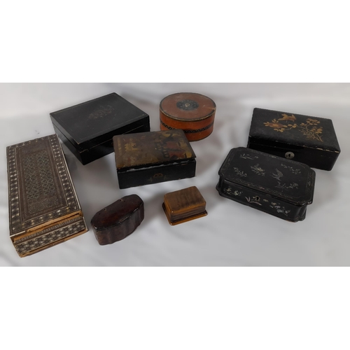 386 - A Selection of Antique Wooden Boxes in Varying Sizes and Styles. No Locks or Keys. Small Box contain... 