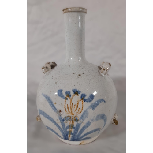 390 - A Large 18th Century Nevers Ceramic Gourde with no repairs to neck or handles. Approx. 22cm Height.