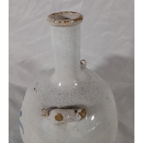 390 - A Large 18th Century Nevers Ceramic Gourde with no repairs to neck or handles. Approx. 22cm Height.