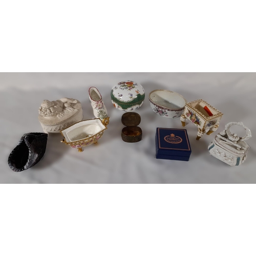 394 - A Large Collection of Trinket Boxes and Containers, Damage to Some as Pictured and Some Missing Lids... 