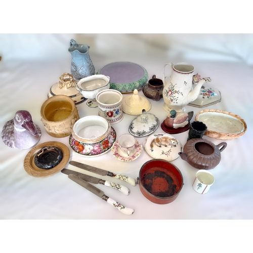 396 - A Glory Box of Mixed China Objects including Lids, Jugs, Pots and more. Some damages as Pictured.