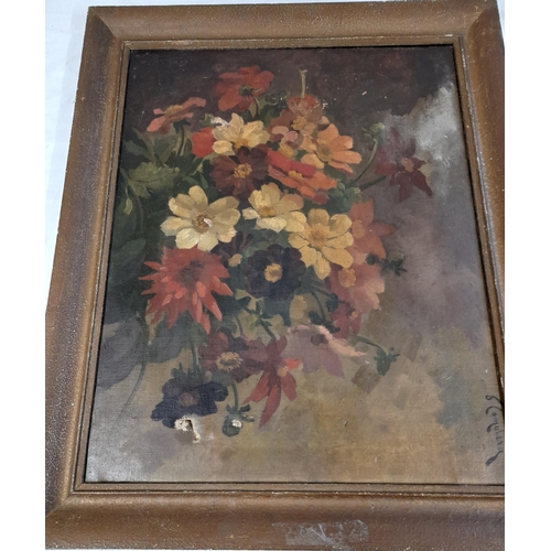 507 - A Collection of Mainly Gilt Framed Original Oils of Floral Arrangements, on board and canvas and One... 