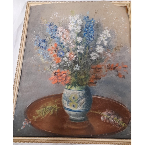 507 - A Collection of Mainly Gilt Framed Original Oils of Floral Arrangements, on board and canvas and One... 