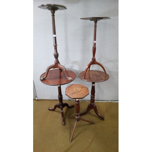 729 - A Selection of occasional tables on Tripod legs with carved detailing