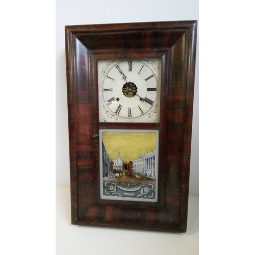 745 - American Saloon/Kipper Box Wall Clock Featuring State Street Boston.