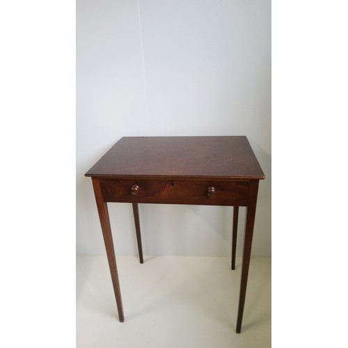 748 - Regency side table with drawer on tapered legs.
71cm high,53cm wide.
48cm deep