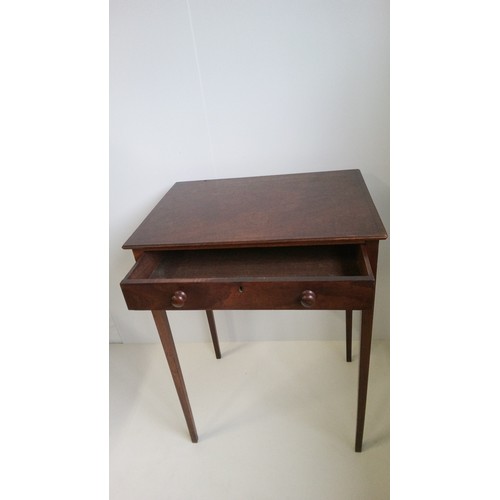 748 - Regency side table with drawer on tapered legs.
71cm high,53cm wide.
48cm deep