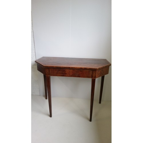 752 - A Flame Mahogany Hall table with drawer.
71cm high, 91cm wide,45cm deep.