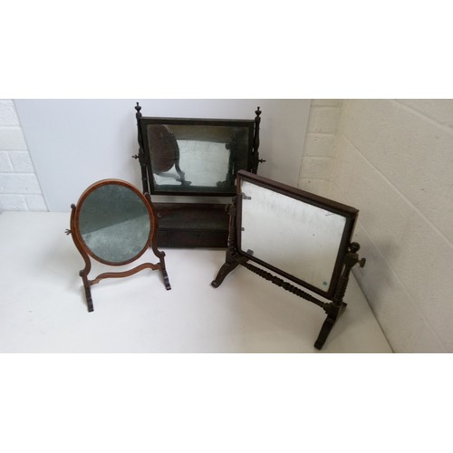 753 - 3 Assorted  Antique Dressing Table Mirrors.