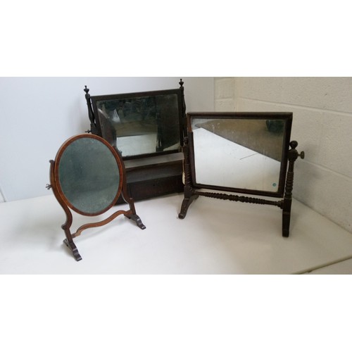 753 - 3 Assorted  Antique Dressing Table Mirrors.