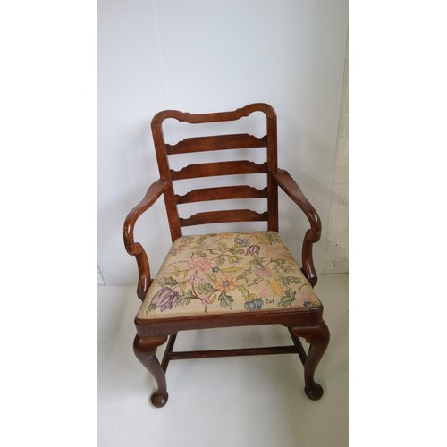 760 - An  Antique  Ladder Back Carver Chair