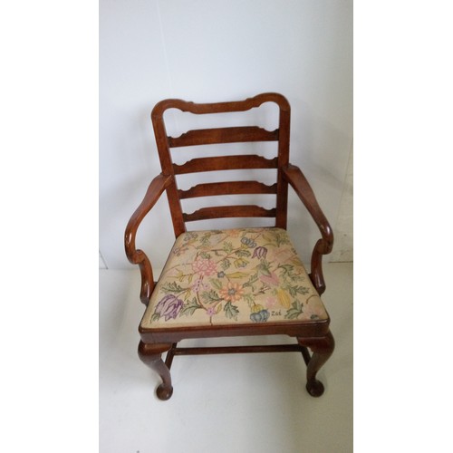 760 - An  Antique  Ladder Back Carver Chair