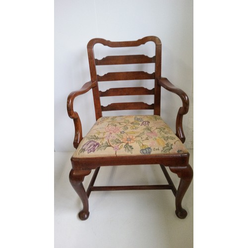 760 - An  Antique  Ladder Back Carver Chair