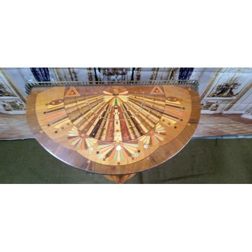 3 - A Parquetrey console Demi-lume table with over thirty exotic veneers including Tulip wood, Black Bea... 