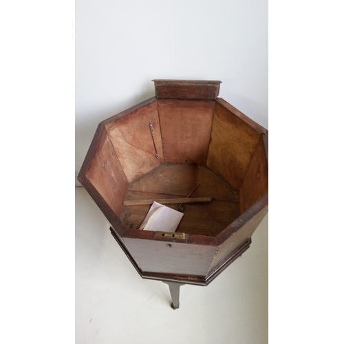 765 - An Antique Wine Cooler On A Stand, Lid In Need Of Repair