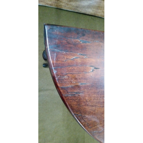 400 - Georgian Irish mahogany demi-lume fold out circular tea table
Damage to trim as pictured
69cm high 7... 