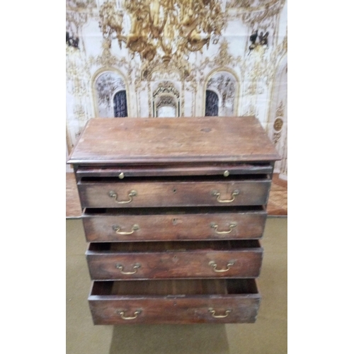 403 - Batchelors chest with moulded top over brushing slide and four graduating drawers.
slight damage as ... 