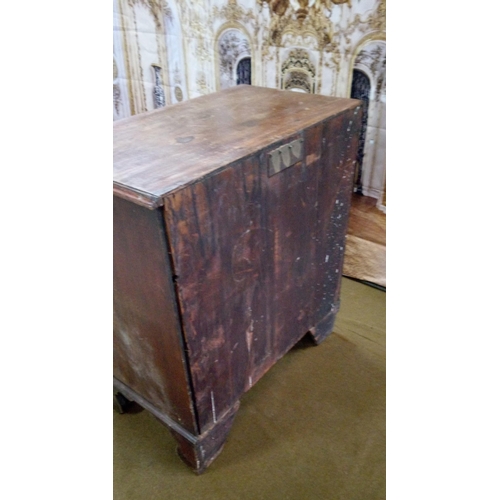 403 - Batchelors chest with moulded top over brushing slide and four graduating drawers.
slight damage as ... 