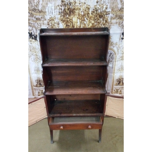 405 - Small Georgian Waterfall Bookcase fitted with wire grilled doors, damage as pictured.
123cm high 63c... 