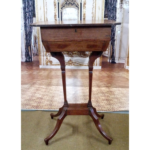 413 - Small Edwardian Mahogany workbox with hinged lid
(one hinge needs attention)
72cm high, 43cm wide,
3... 