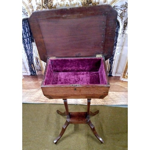 413 - Small Edwardian Mahogany workbox with hinged lid
(one hinge needs attention)
72cm high, 43cm wide,
3... 