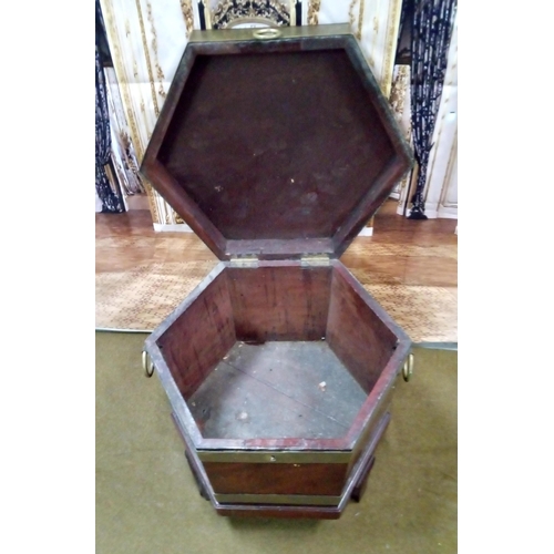 415 - Georgian Mahogany and Brass Bound Wine Cooler.
45cm high,44cm wide,44cm deep.