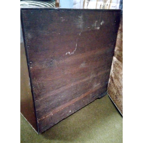 417 - 10 Drawer Collectors Chest with Brass handles.fFeet and trim missing on one side and other damage as... 