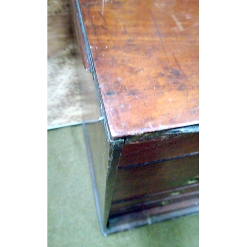 417 - 10 Drawer Collectors Chest with Brass handles.fFeet and trim missing on one side and other damage as... 