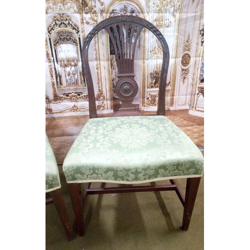 418 - A Pair of  Antique Hepplewhite Style Chairs with carved Detailing