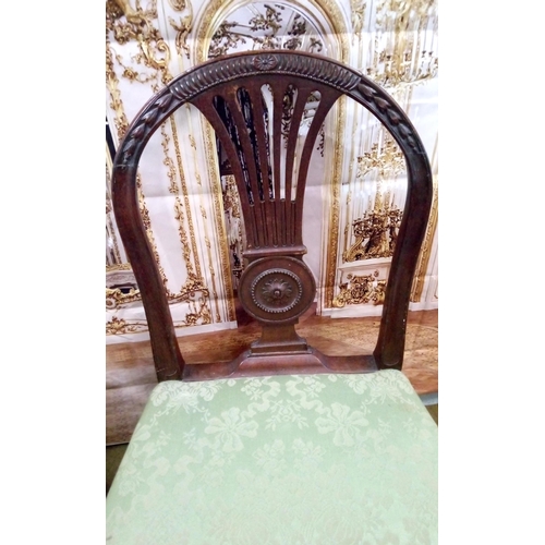 418 - A Pair of  Antique Hepplewhite Style Chairs with carved Detailing