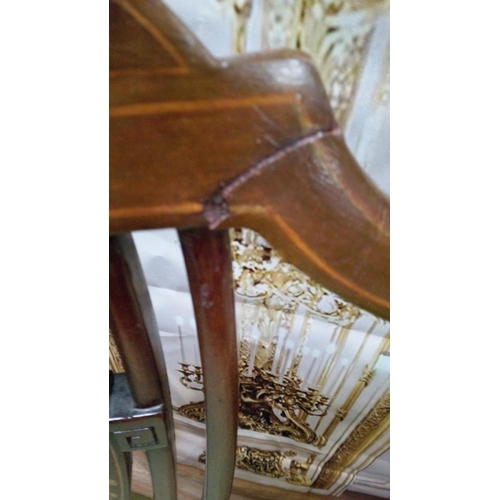 421 - Set of 4 Edwardian Shield Back inlaid chairs.