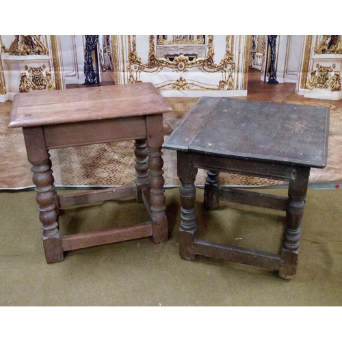 423 - A Pair of Joint Stools with turned legs. Damage as Pictured.