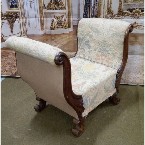 424 - Antique Child's Stools, one with with carved detailing and and Ebonised small Stool