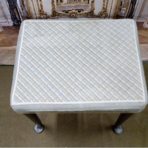 425 - Antique Stool with upholstered seat.
53cm high,63cm wide,53cm deep.