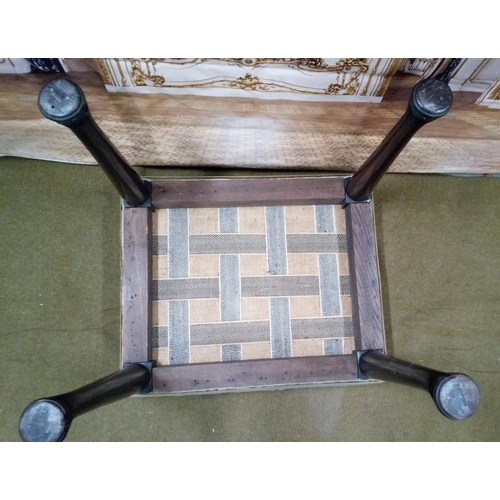 425 - Antique Stool with upholstered seat.
53cm high,63cm wide,53cm deep.