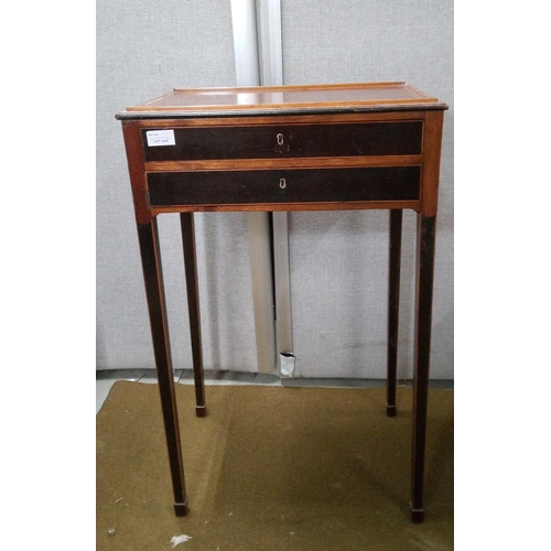 442 - An Edwardian Side/Bedside Table with inlay top,
damaged as pictured.
74cm high, 47cms wide,
32cms de... 