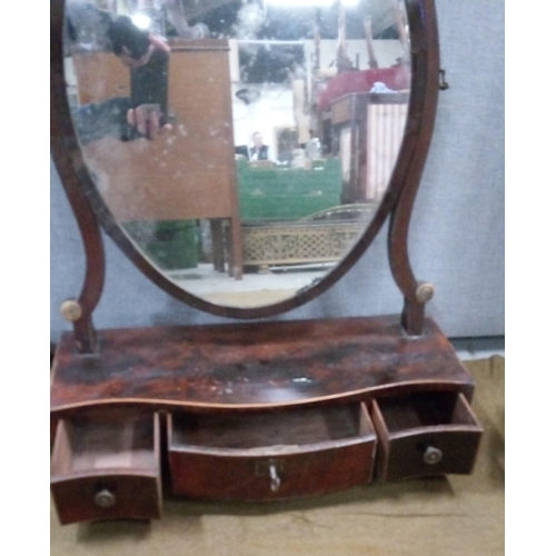 444 - 3 x Antique dressing Table mirrors with drawers.