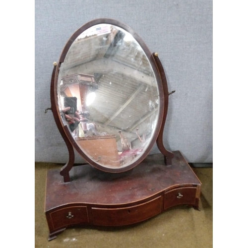 444 - 3 x Antique dressing Table mirrors with drawers.