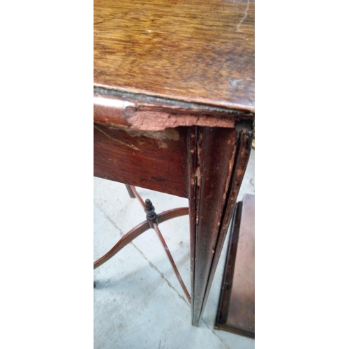 448 - A Edwardian Side Table with domed cross stretcher.