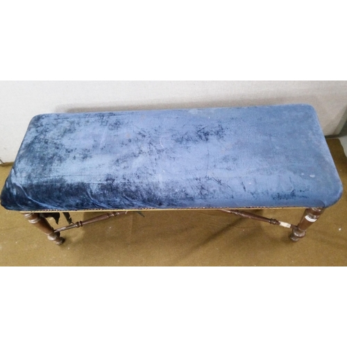 452 - A Large  X Frame stretcher window seat with turned legs ad stretchers and upholstered top.
45cm high... 