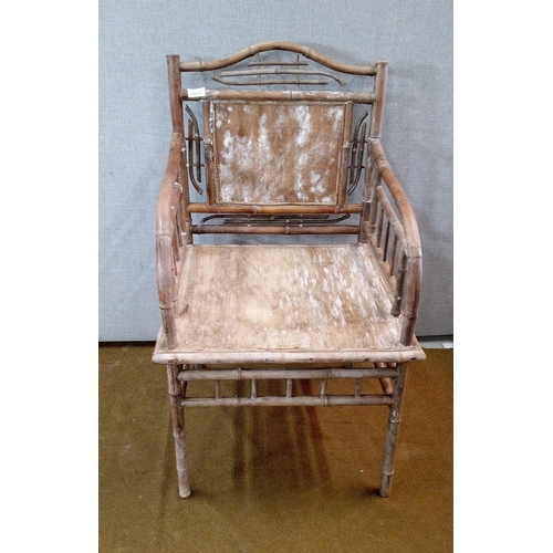 453 - An Antique Bamboo chair in need of restoration.